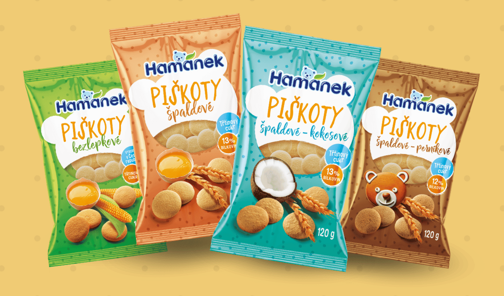 Hamánek představuje <br> nové druhy piškotů pro děti i dospělé.