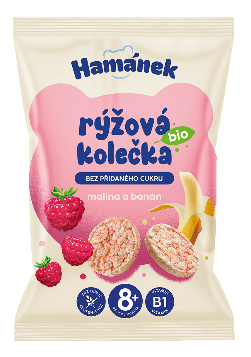 BIO Rýžová kolečka – Malina & Banán