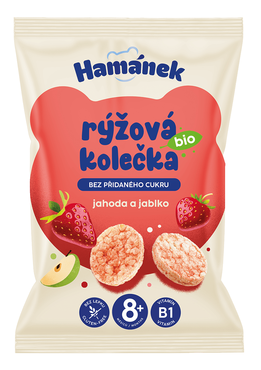 BIO Rýžová kolečka – Jahoda & Jablko