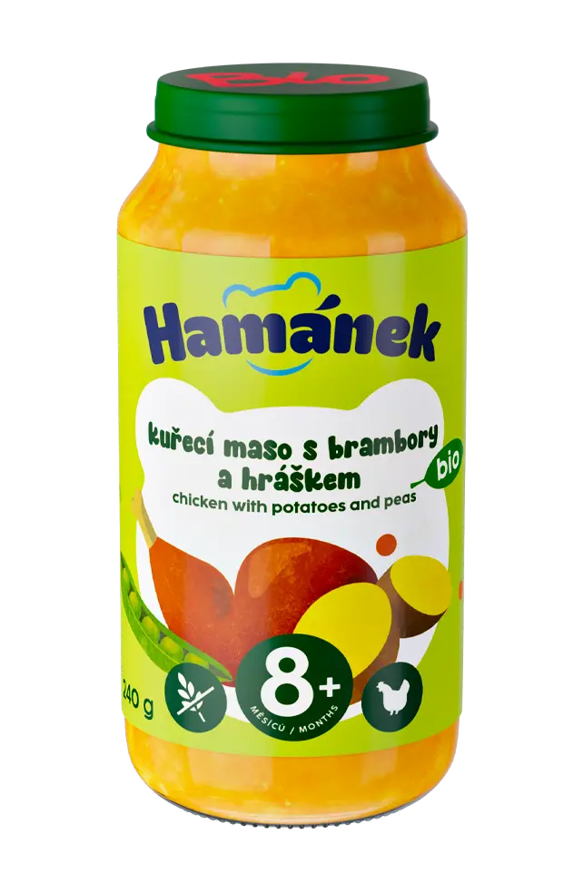 BIO kuřec&iacute; maso s brambory a hr&aacute;&scaron;kem