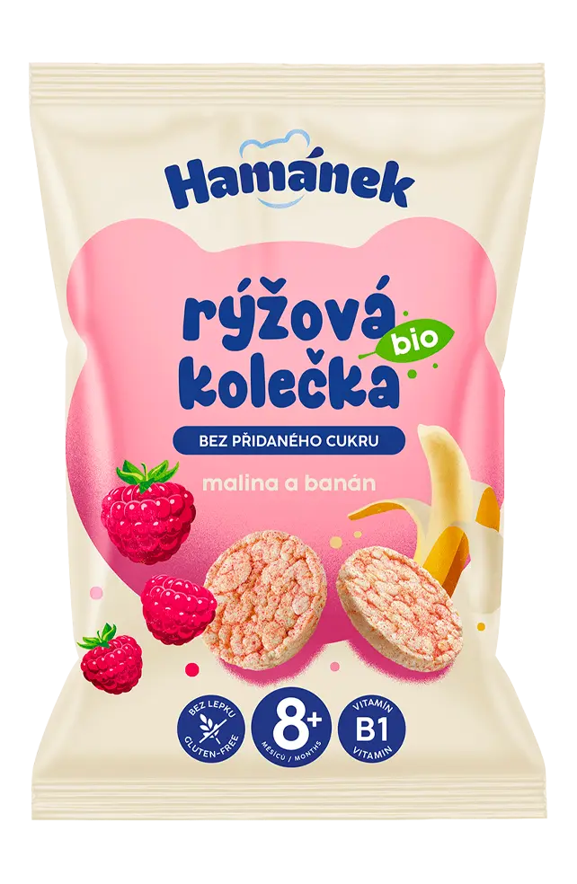 BIO R&yacute;žov&aacute; kolečka &ndash; Malina & Ban&aacute;n